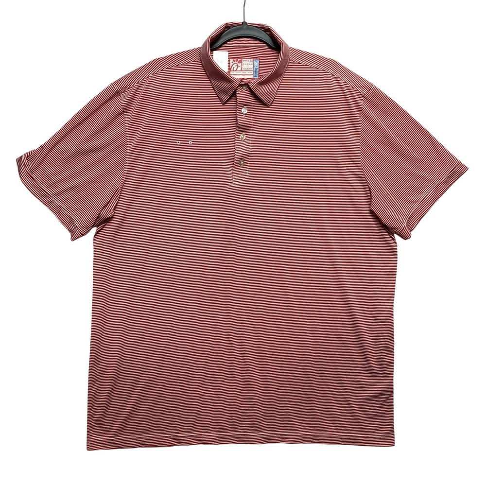 Chick-fil-A Team Style Polo Shirt Mens XL Red White Oobe Hydrochill Striped